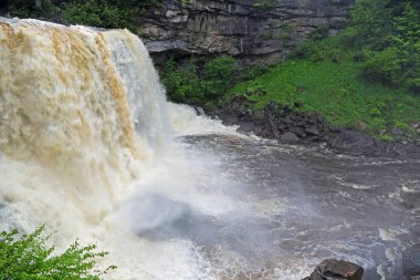Blackwater Şelalesinin yan görüntüsü - Batı Virginia