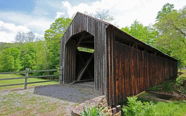 Vista Trasera Puente Cubierto Locust Creek Virginia Occidental — Foto de Stock