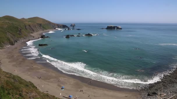 Idílio Blind Beach Costa Pacífico Califórnia — Vídeo de Stock