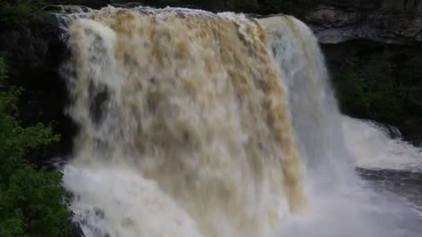 Blackwater Falls Närbild Blackwater Falls State Park West Virginia — Stockvideo