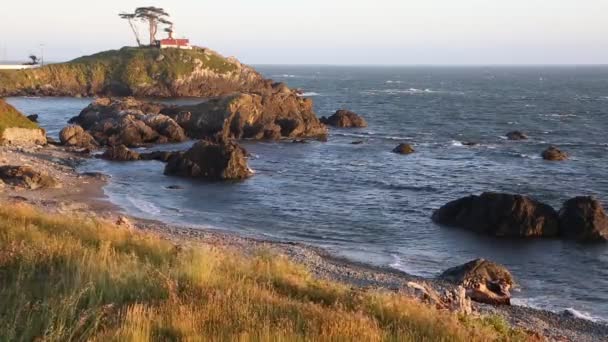 Spiaggia Battery Point Costa Del Pacifico California — Video Stock