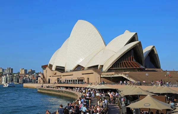 Tłum Wokół Sydney Opera House Sydney Nowa Południowa Walia Australia — Zdjęcie stockowe