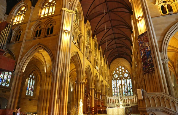 Vista Para Altar Catedral Santa Maria Sydney Nova Gales Sul — Fotografia de Stock