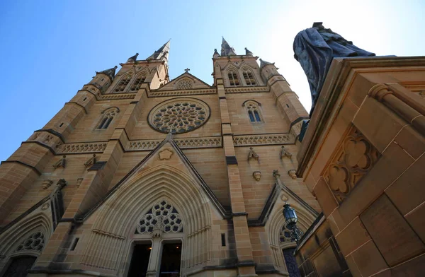 Entrada Principal Catedral Santa María Sydney Nueva Gales Del Sur — Foto de Stock