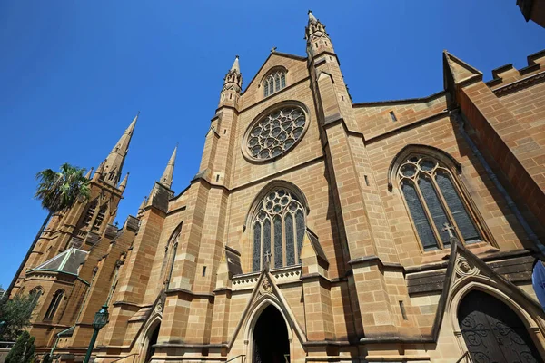 Entrada Este Catedral Santa María Sydney Nueva Gales Del Sur —  Fotos de Stock