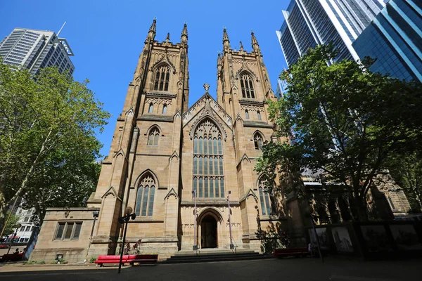 Vista Frontal Catedral San Andrés Sydney Nueva Gales Del Sur — Foto de Stock