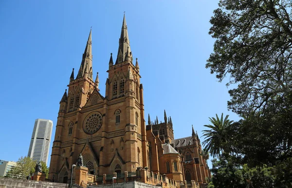 Paisaje Con Catedral Santa María 1900 Sydney Nueva Gales Del —  Fotos de Stock