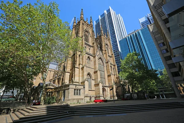 Landskap Med Andrews Cathedral 1868 Sydney New South Wales Australien Stockbild