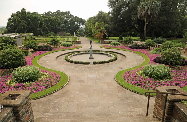 Jardín Redondo Con Estatua Cupido Royal Botanic Gardens New South — Foto de Stock