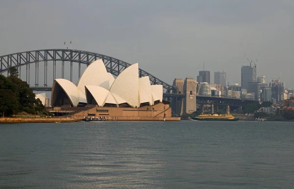 Vista Opera House Puente Luz Mañana Sydney Nueva Gales Del — Foto de Stock