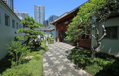 Ağaçlar arasında yürüyüş yolu - Çin Dostluk Bahçesi - Sydney, New South Wales, Avustralya - 2 / 1 / 2020