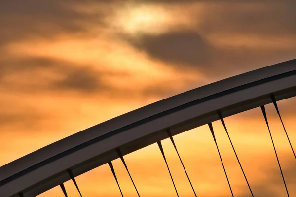Salida Del Sol Sobre Puente Bratislava Eslovaquia —  Fotos de Stock