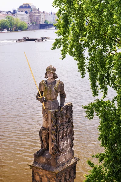 Chevalier avec une épée Brunswick, Prague, Pont Charles . — Photo