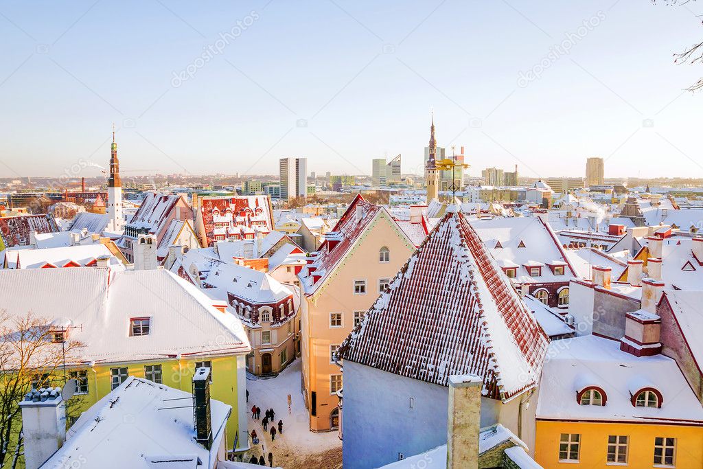 frosty morning in winter Tallinn, Estonia