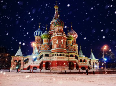 Aziz Basil Katedrali kış (kar fırtınası), Rusya Federasyonu