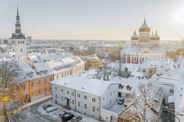 Панорама зимы Таллинн, Эстония — стоковое фото