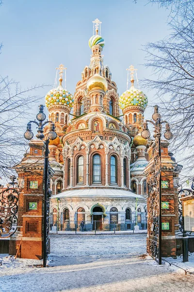 Church of the Savior on Spilled Blood in St. Petersburg in the w — Stock Photo, Image