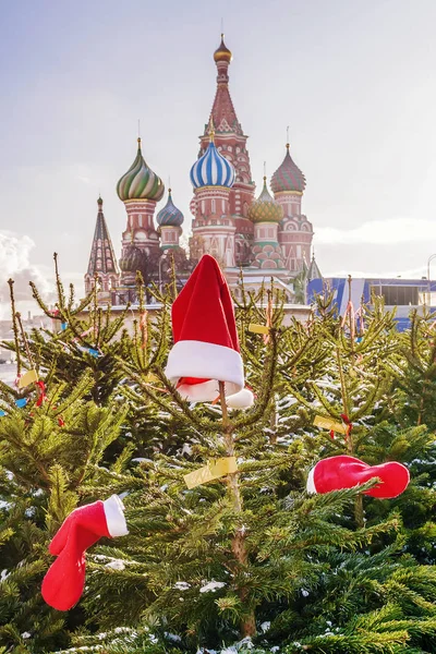 Marché de Noël sur la Place Rouge à Moscou — Photo