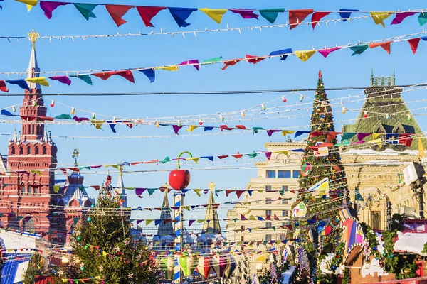 Christmas in Moscow. festive decoration Red Square — Stock Photo, Image