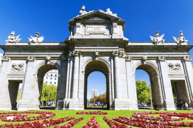 Puerta de Alcala on the Independence Square in Madrid. Spain clipart