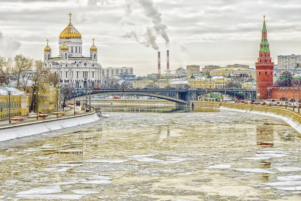 Winters aanblik van Moskou, Rusland — Stockfoto