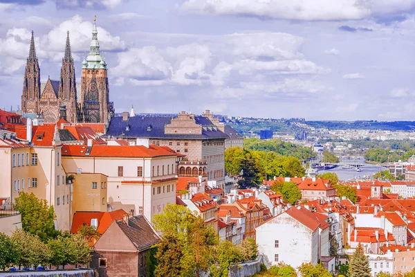 Pohled na Pražský hrad v Praze, Česká republika — Stock fotografie