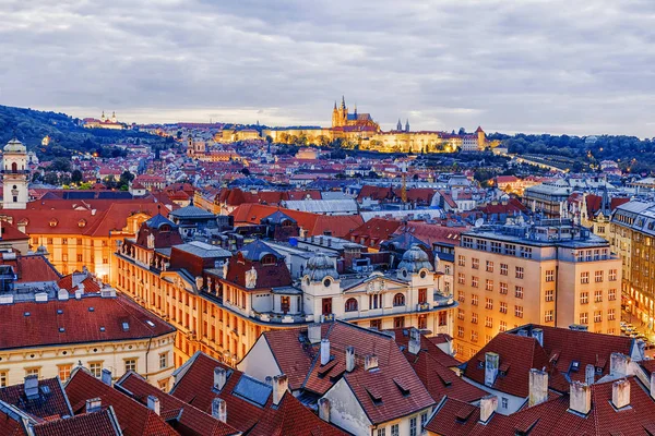 Panorama da noite Praga, República Checa — Fotografia de Stock