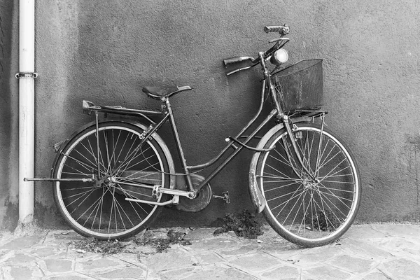 Old bicycle in black and white — Stock Photo, Image