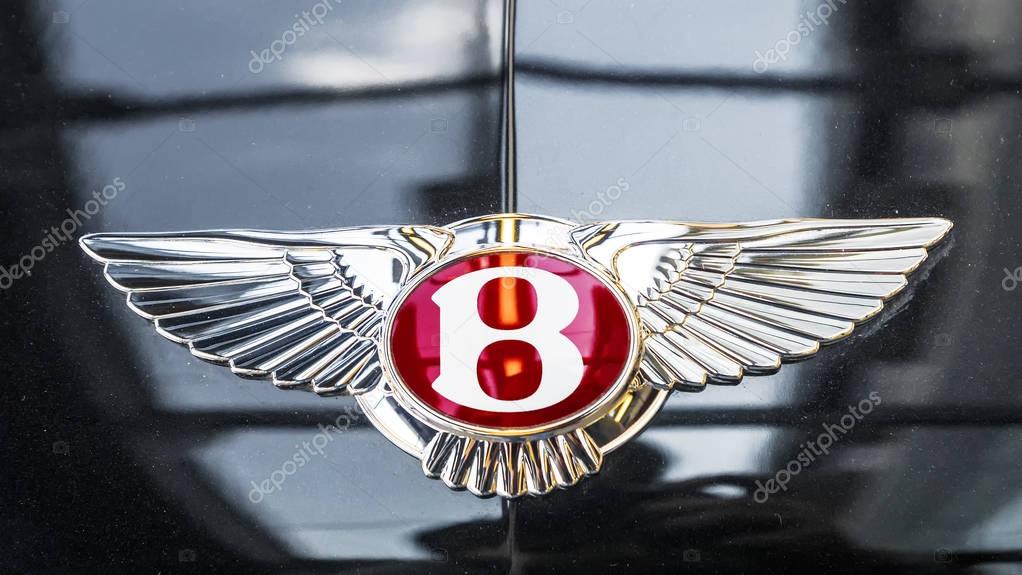 MOSCOW, RUSSIA-11 APRIL, 2017: the logo of the world-famous British automobile brand Bentley