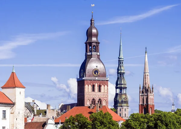 Glockentürme der Riga-Kathedralen, Lettland Stockbild