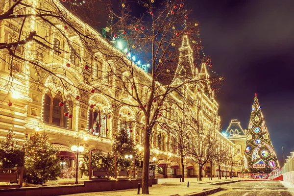 Noël à Moscou. décoration festive Place Rouge — Photo