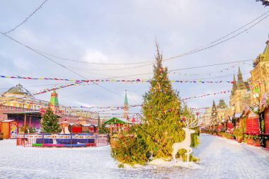 Moskova Kızıl Meydan Noel dekorasyon