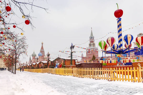 Red square at Christmas in Moscow — Stock Photo, Image