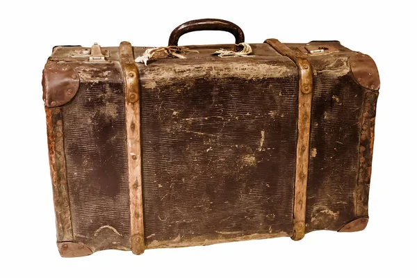 Beyaz bir arka plan üzerinde eski retro çanta