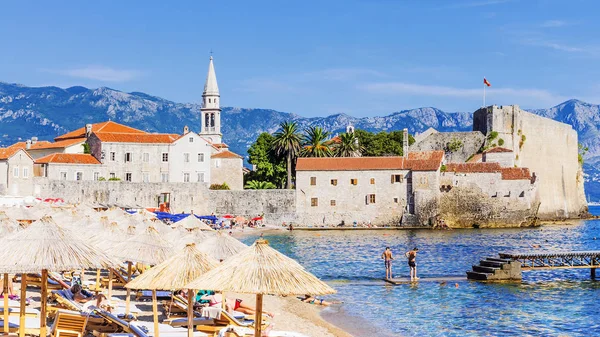 Budva, Karadağ'Beach — Stok fotoğraf