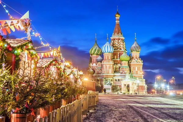 Weihnachten in Moskau. Roter Platz in Moskau — Stockfoto