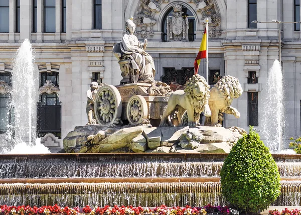 Szökőkút Cibeles Madridban, Spanyolországban — Stock Fotó