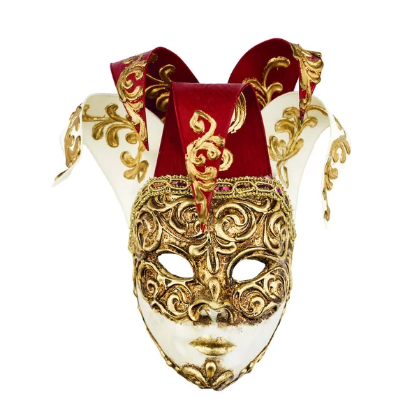 Maschera veneziana su sfondo bianco — Foto Stock