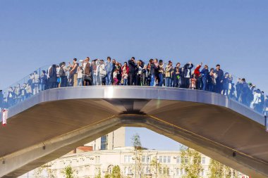Moskova, Rusya-Eylül 24, 2017: Moskova, Zaryadye park yeni 