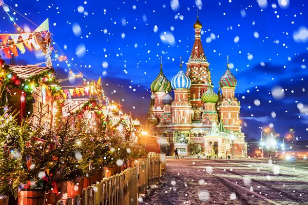 Christmas in Moscow. Red Square in Moscow — Stock Photo, Image