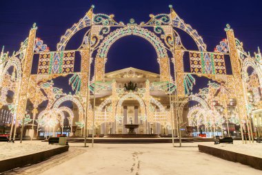 Noel Moskova. Festival ışık yüklemenin Bol önünde