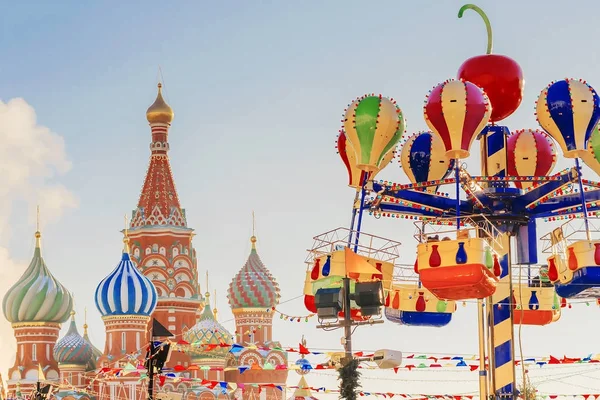 Christmas St.Basil's Church in Moscow — Stock Photo, Image