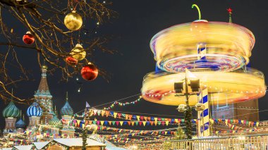 Noel Moskova'da. Yılbaşı dekorasyon kırmızı Meydanı'nda 