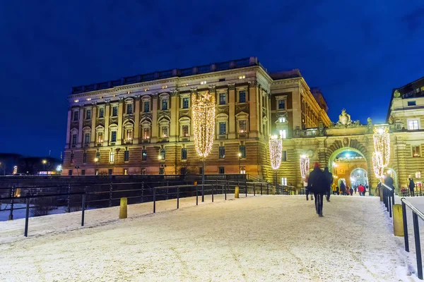 Boże Narodzenie w Sztokholmie. Pałac Królewski w Sztokholmie, — Zdjęcie stockowe