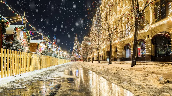 Χριστούγεννα στη Μόσχα. Κόκκινη Πλατεία — Φωτογραφία Αρχείου