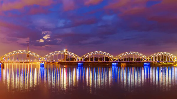 Railway bridge in Riga, Latvia — Stock Photo, Image