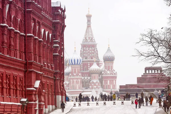 Winter-Ansicht des Roten Platzes in Moskau — Stockfoto