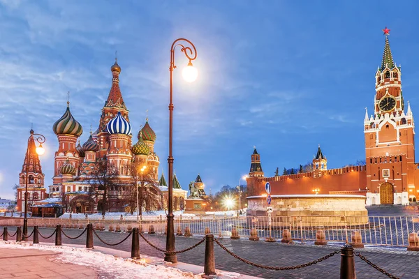 Vista de inverno Praça Vermelha em Moscou — Fotografia de Stock