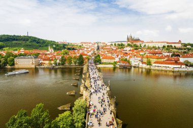 Prag, Charles Köprüsü, Çek Republ görünümünü Panoraması