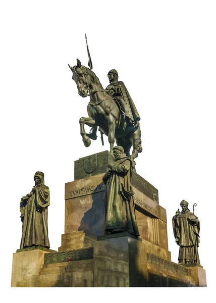 Памятник Св. Вацлаву - конная статуя чешского князя — стоковое фото